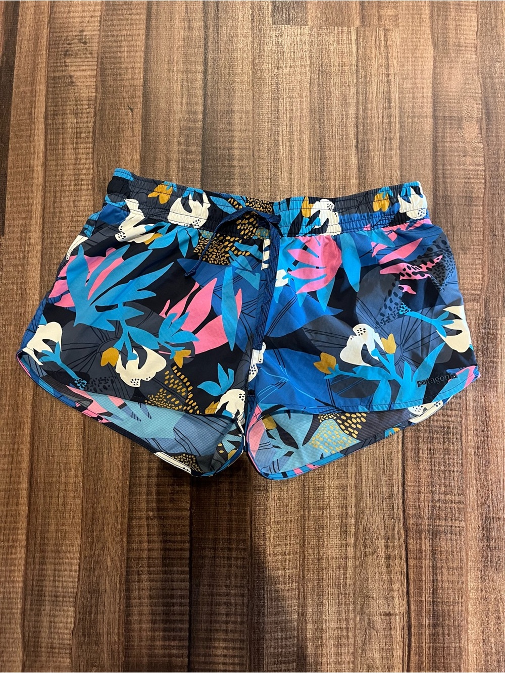 Patagonia Women's Floral Athletic Shorts - Blue, Pink, White, Yellow